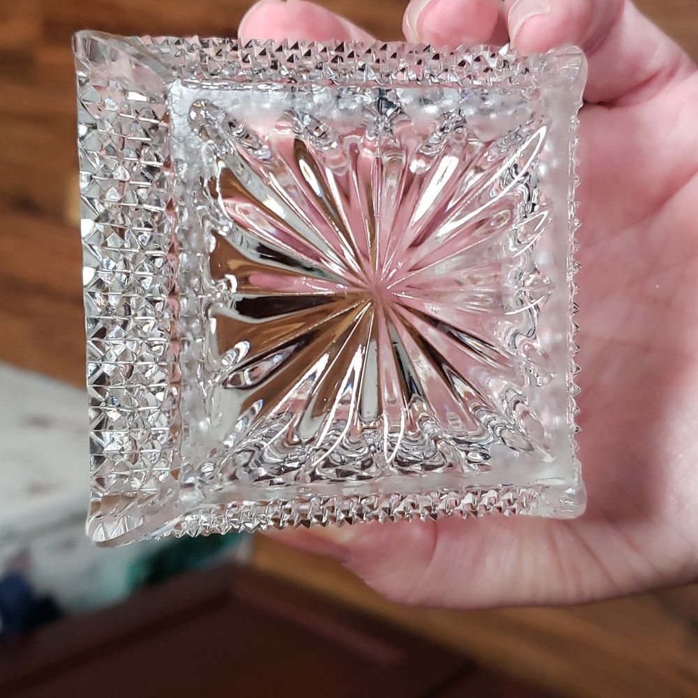 Vintage Fine Crystal Sugar Bowl, Cover & Spoon - Picture 5 of 7